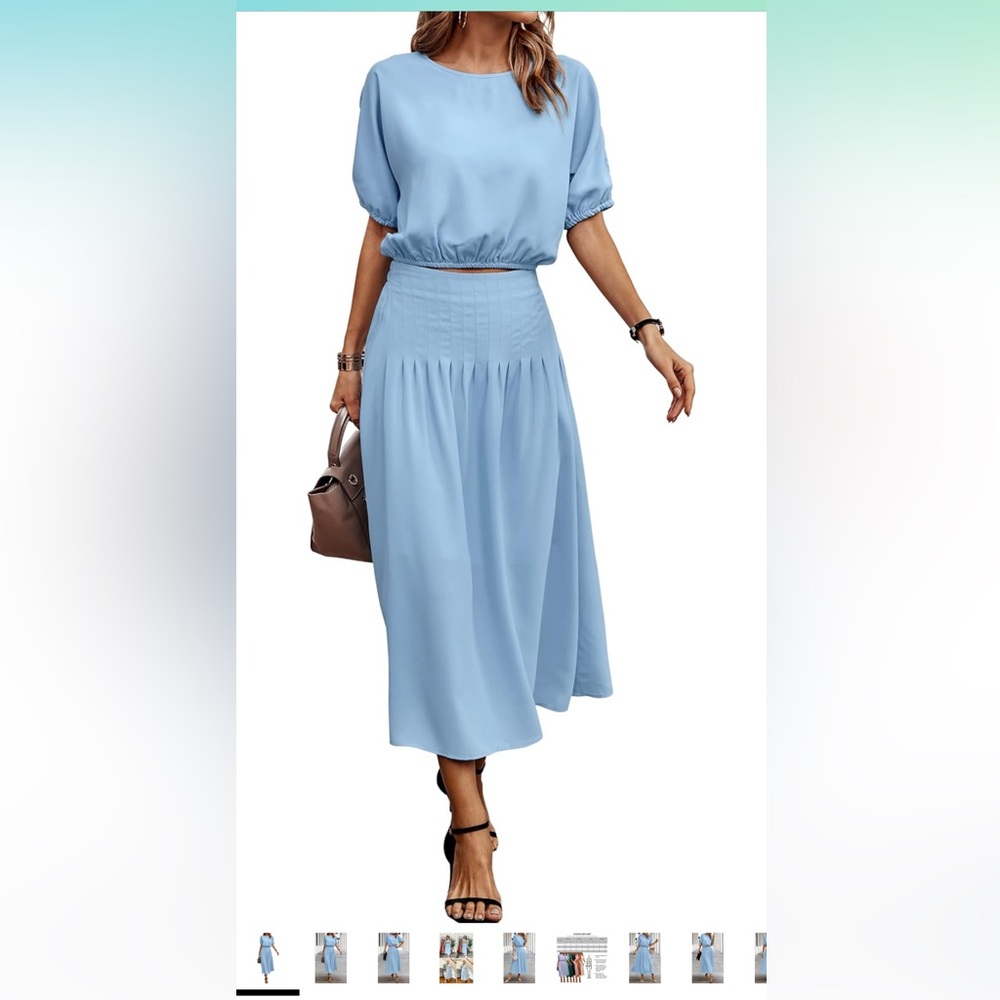 Ecowish light blue top and skirt set